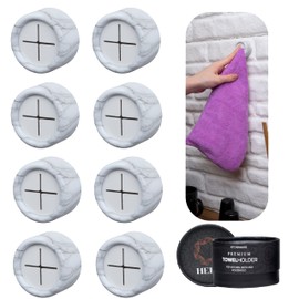 HEFA Towel Holder, Towel Hooks, Dish Towel Holder, Kitchen Organization, Bathroom Accesories, Kitchen Towel Hook, Kitchen Towel Holder, Gift, Kitchen Gadgets (NewWhiteMarble8p, 8 Pack)