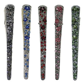 Set of 5 JCGY Alligator Strong Metal Hair Clips Long Duckbill Clips Beakclips for Hair Upstyling for Women Girls NM110-2-3nJnSnRnRosenGreen