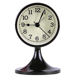 Danse Jupe 3" Round Alarm Clock Quartz Analog Silent Non Ticking Desk Clock Battery Operated for Bedroom
