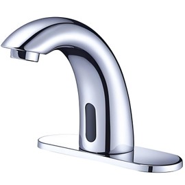 Yodel Faucet Chrome Touchless Bathroom Sink Faucet - Automatic Sensor Faucet - Battery or 110V AC Operated for Commercial