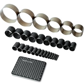 YKSPLUSK Leather Circle Cutter Tool Set, 31 Pieces Circle Punch Tools 1-25mm 30 35 40 45 50 55mm, High Carbon Steel Round Leather Cutting Dies - Hole Punch Tool Kit for DIY Crafts