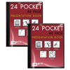 24 Pocket Bound Presentation Book, Black, Clear View Front Cover, 48 Sheet Protector Pages, 8.5" x 11" Sheets, by Better Office Products, Art Portfolio, Durable Poly Covers, Letter Size (2 Pack)