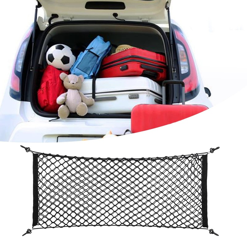 Cargo Net, 100 x 40CM Car Boot Net Adjustable Elastic