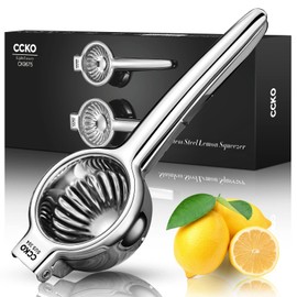 CCKO Lemon Lime Squeezer Stainless Steel Manual Juicer Extra Large Heavy Duty Citrus Juicer Hand Press Max Extraction Fruit Juicer for Oranges Lemons Limes