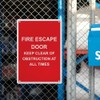 Fire Escape Door Keep Clear Of Obstruction Sign, 8.5 x