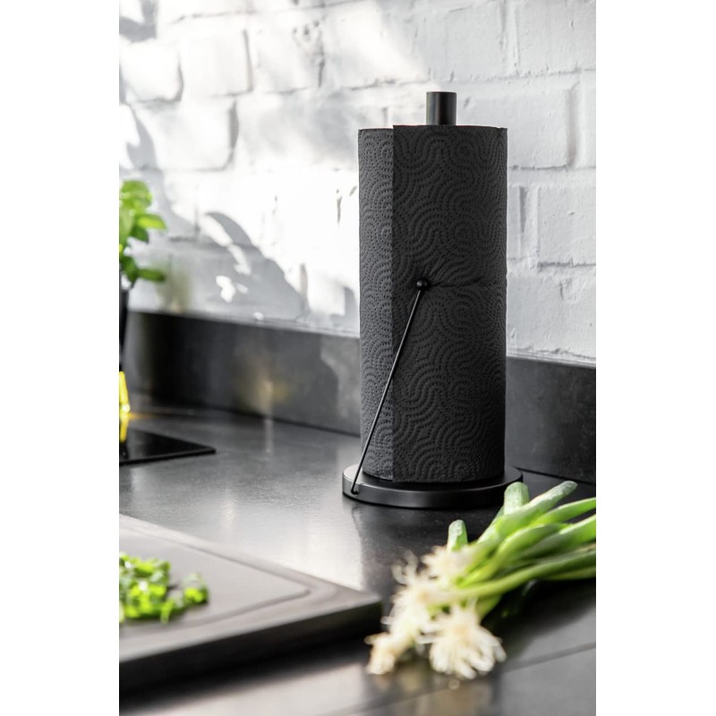 WENKO Clayton Kitchen Roll Holder, Black Outdoor Kitchen Roll Holder