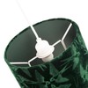 Highlighted Bird Decorated Dark Forest Green Velvet Fabric Lamp Shade