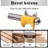 HOHXEN 1/2'' Shank Bullnose Router Bit,3/4'' Dia Half Round Blade,for