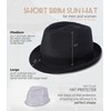 Straw Fedora Sun Hat for Women Men Short Brim Panama
