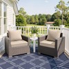 MIULEE Beige Outdoor Seat Cushion 24x24 Inch Waterproof Cushion