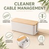 XL Cable Management Box with Wooden Lid, Large Power Strip