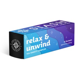 Stash Tea Relax and Unwind Tea Sampler - Assorted Specialty Tea Gift Set, Calming Herbal Teas to Support Relaxation, 7 Flavors, 35 Tea Bags