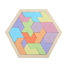 SANJAOYEE Wooden Tetris Puzzle, Wooden Puzzle, 6 Years Old, 7 Years, Color and Shape, Develops Sensory of Shape, Elementary School Students, Girls, Boys, Children, Puzzle, Birthday, Present, Building
