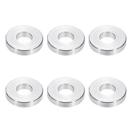 PATIKIL M6 Aluminum Spacers, 6pcs 1/4" x 5/8" Round Metal Spacers for 1/4 or M6 Screw Bolts, Unthreaded Standoff Bushing 1/8"L, 6.2x15x3mm