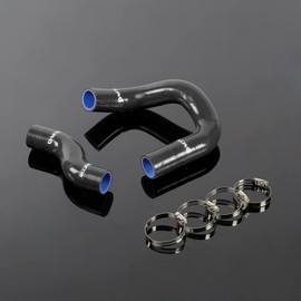 G-PLUS Silicone Coolant Radiator Hose Kit Clamps Compatible With 1968-1973 NISSAN Datsun 510 KA24-DE,Black