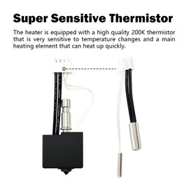 RugooSpink 2PCS Hardened Hotend for Kobra S1 Combo with 200K Thermistor 0.4MM Hot End Extruder Hotend for Kobra S1 Assembly Print Head Replacement for Anycubic 3D Printer