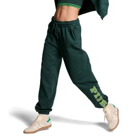 Victoria's Secret Women's Pink Logo Campus Sweatpants, Womens Sweatpants, Dark Green, (M)