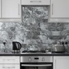 AULIGET 40-Piece Polished Grey Marble with Silver Peel and Stick
