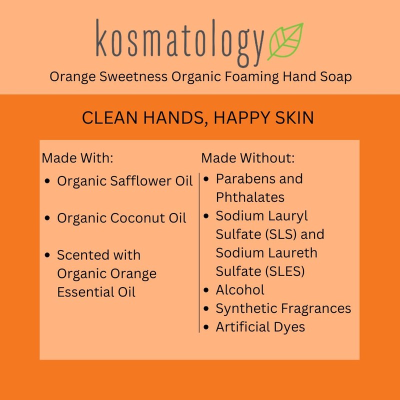 kosmatology Orange Sweetness Organic Foaming Hand Soap | Moisturizing Hand
