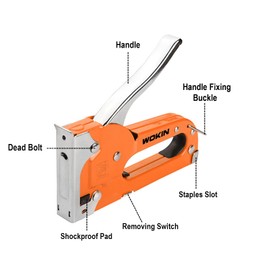 ebuyerfix Wokin Duty Staple Gun 4-8mm Stapler Tacker Nailers Rivet Tool for Fixing Material Upholstery Fabric Wood Crafts Construction Bulletin Board with Safety Bar to Hold Lever