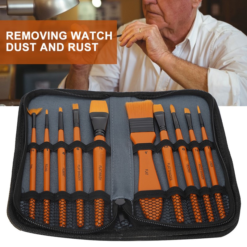 10pcs Watch Cleaning Brush Dust Rust Removal Watch Repairing Tool