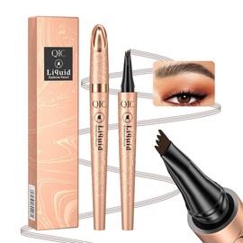 Eyebrow Pencil,Dark Brown 4-Point Micro-Fork Tip Eyebrow Pen,Smudge-Proof Portable Microblading Eyebrow Pencil,Eye Makeup Long-Lasting Waterproof To Create Exquisite Eyebrow Hair for Women