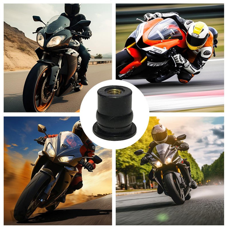 Windshield Screw Nuts Motorcycle Windshield Welnut Rubber Expansion Nuts M6*10pcs