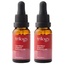 Trilogy Dúo de Aceite de Rosa Mosqueta Orgánico, Nutrición Intensiva, Mejora La Apariencia de Cicatrices, Estrías, Líneas Finas y Arrugas, 0.68 Fl Oz Cada Una