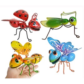 estatuas de Metal para jardín, decoración artística de Patio, Juego de 4 decoración de jardín Perfecta para Colgar el árbol, Porche, Patio Trasero o Patio