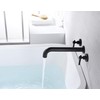 Wall Mount Tub Filler Matte Black Tub Faucet High Flow