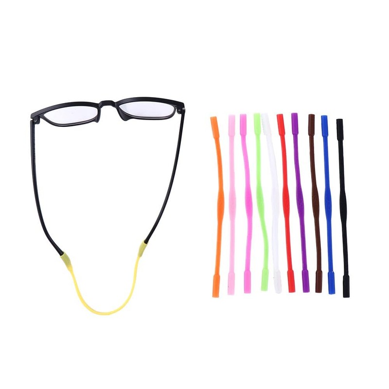 Vctitil 11pcs Silicone Solid Glasses with Non Slip Glasses Rope