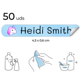 50 Customisable Mini Sticky Labels for Labelling Objects, Pens, Pencils, Dimensions: 4.2 x 0.5 cm
