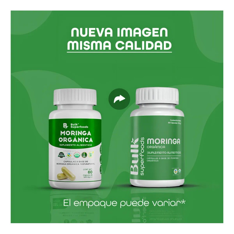 Suplemento Moringa Orgnico 60 Cpsulas De 500 Mg Bulk Superfoods