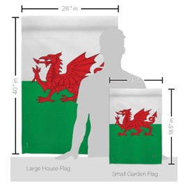 Breeze Decor FK108084-BO Wales World Nationality Decorative Vertical Kit, House & Garden Flags Set w/Flagpole, Multi-Color