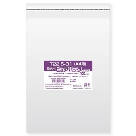 SWAN OPP Bags, Pure Pack T22.5-31 (A4) with Tape, 100 Sheets