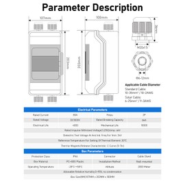 DIHOOL Solar Panel Disconnect Switch 80 Amp DC 1000V Solar Circuit Breaker Box