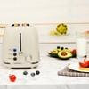 Roter Mond 4 Slice Toaster Retro Stainless Steel Toaster with