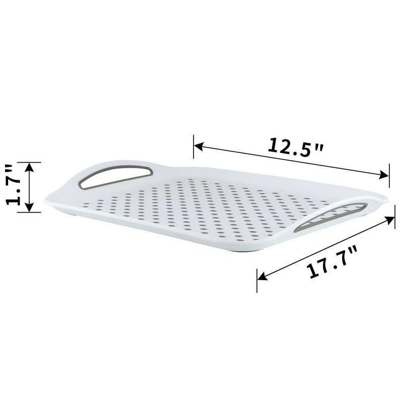 MDLUU Large Non-Slip Serving Tray with Handles, Food Serving Platter,