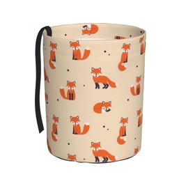 GYLILI Vintage Cute Little Red Fox Car Trash Can Leak Proof Hanging Waterproof Garbage Can Multipurpose Trash Bin for Car SUV Front Seat Headrest Collapsible and Portable Storage Pocket