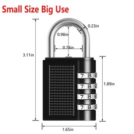 2 Pack Combination Padlock, 4 Digit Resettable Outdoor Waterproof Padlock, Combo Lock for School, Sports or Gym Locker, Employee Locker, Fence, Gate, Case, Toolbox, Hasp Storage