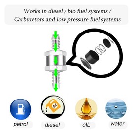 HONGECB Aluminium Fuel Check Valve, 2 Pieces Check Valve, Fuel Check Valve for Car, 6 mm Aluminium Valve Check Valve, for Car Carburettor, Low Pressure System, Aluminium