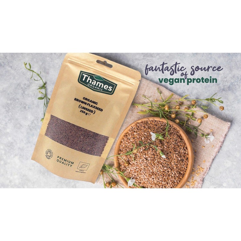 Organic Brown Flaxseed High Fiber, Omega-3s, Non-GMO, 100% Natural, Vegan,