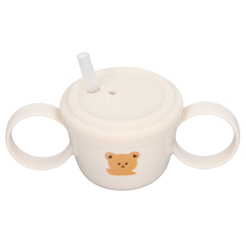 Baby Learning Drinking Cup 200mL Cartoon Animal Print Silicone Training