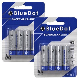 BlueDot Trading Lot of (8) AA Batteries-1.5V Alkaline- FRESH from Factory! NEW Blister Pack!
