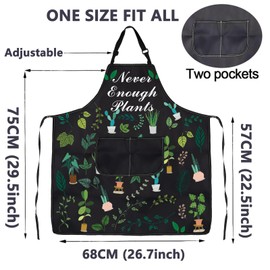 BNQL Plant Apron with Pockets Plant Lover Gifts Gardening Apron Never Enough Plants Cooking Kitchen Apron Gardening Lover Gifts (Plant Apron)