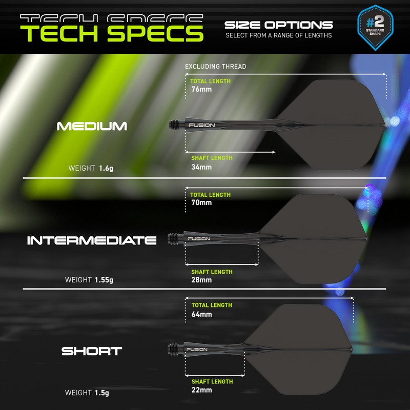 WINMAU Fusion Black Intermediate Integrated Dart Flight and Shaft System