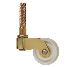 Solid Brass Furniture Caster with Porcelain Wheel | Diameter: 1" | Stem Caster Wheels for Table, Sofa, Chest, Dresser, Cabinet, Cart, Chair | Vintage Furniture Rollers | UA-315-CWCPB (4)