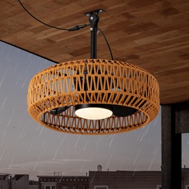 SPACORA 20" Outdoor Ceiling Fans with Lights for Patios, Waterproof Plug in Ceiling Fan with Remote, 3CCT Dimmable, Reversible, Gazebo Fan with Hanging Hook for Canopy,Pergola,Porch