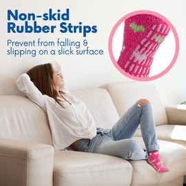 Debra Weitzner Fuzzy Socks for Womens and Men Non-Slip Plush Slipper Socks Microfiber Soft With Grippers 3 Pairs