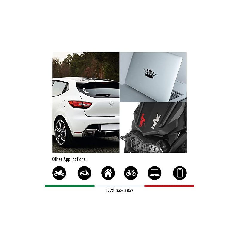 Quattroerre 15782 Pre-Cut Sticker for Car Diavolik, Silver, 10 x